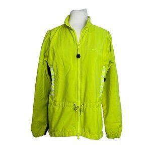 Performance Cycling Jacket Womens Size Small Neon Yellow Black Full Zip Pockets